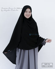 Set Pasmina Syari Hurun In Cadar Tali Size XL Jetblack Alsyahra Exclusive