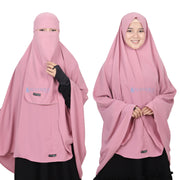 Set Khimar Non Pad Syari Size L Niqab Bandana Luxury Wolfis Alsyahra Exclusive