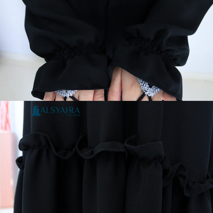 Alsyahra Exclusive X Wardah Maulina Bundling Gamis French Khimar Fatimah Size L