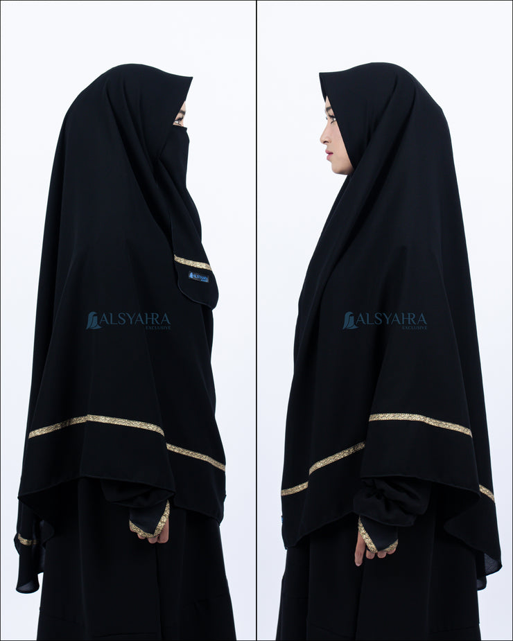 Set Khimar Kiswah Cadar Tali Jetblack Alsyahra Exclusive