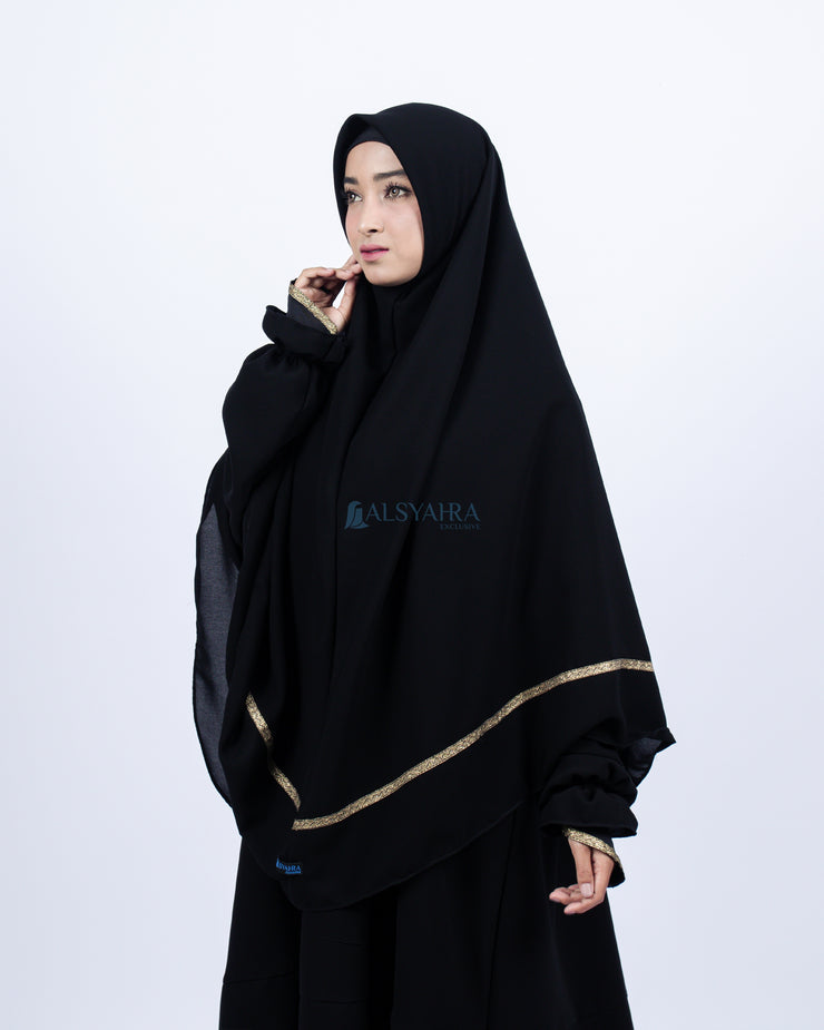 Set Khimar Kiswah Cadar Tali Jetblack Alsyahra Exclusive