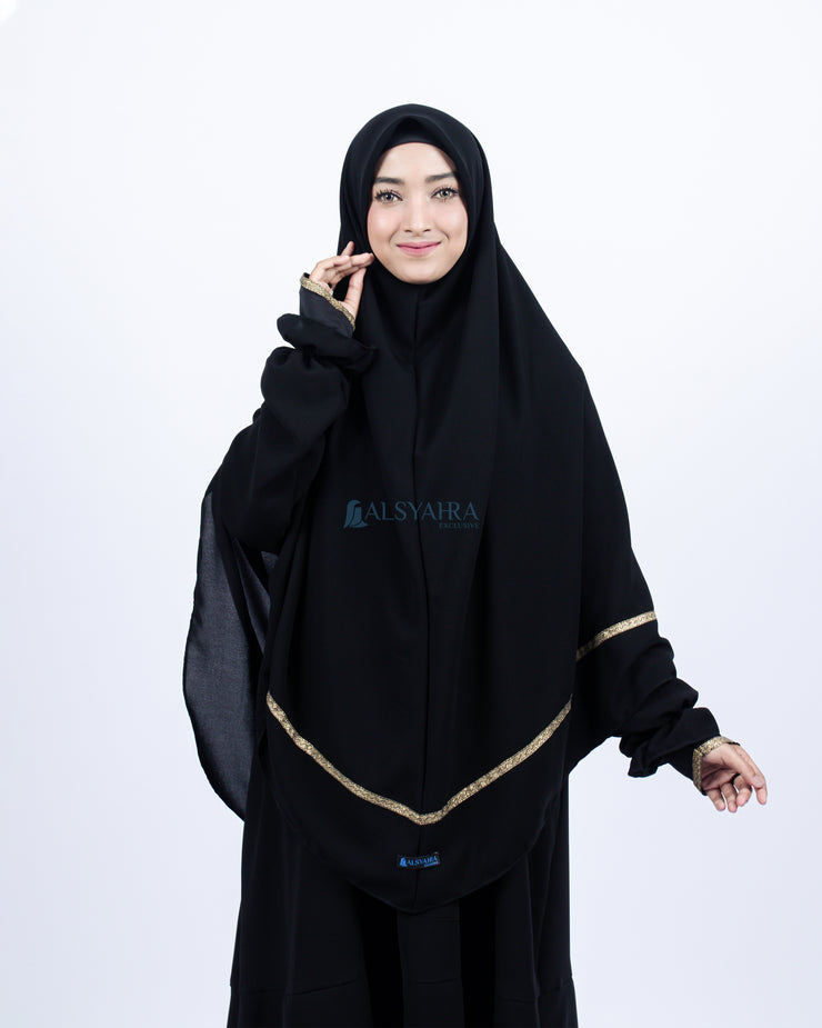 Set Khimar Kiswah Cadar Tali Jetblack Alsyahra Exclusive