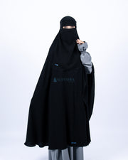 Alsyahra Exclusive Set Khimar Syari Haramain Niqab Bandana Jetblack