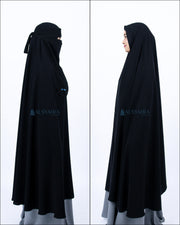 Alsyahra Exclusive Set Khimar Syari Haramain Niqab Bandana Jetblack