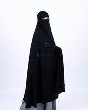 Alsyahra Exclusive Set Khimar Syari Haramain Niqab Bandana Jetblack