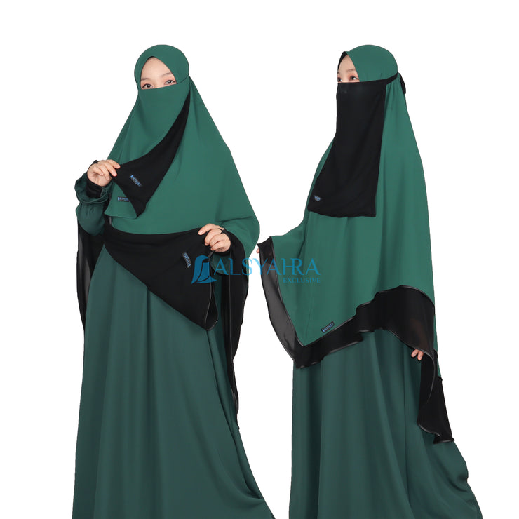 Set Khimar Maleeka Bisban Queen BolBal 2 Material Alsyahra Exclusive XXL