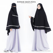 Alsyahra Exclusive Set Khimar Pita India Non Pet Niqab Bandana Jetblack XL