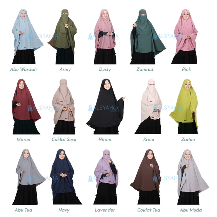 Set Khimar Non Pet Niqab Bandana XXL Luxury Wolfis