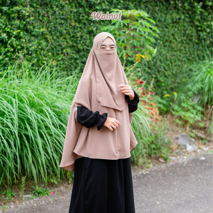 Alsyahra Exclusive Set Khimar Handzipper Size XL Soft Crown Exclusive