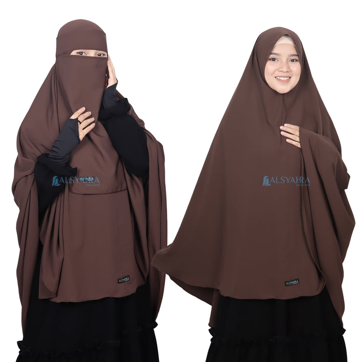 Set Khimar Non Pad Syari Size L Niqab Bandana Luxury Wolfis Alsyahra Exclusive