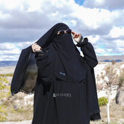 Niqab Yaman Alshams Chiffon Silk Jetblack Alsyahra Exclusive