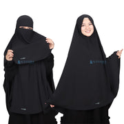 Set Khimar Non Pad Syari Size L Niqab Bandana Luxury Wolfis Alsyahra Exclusive