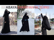 Abaya Gamis Syari Syarifa 2 Material Jetblack Alsyahra Exclusive