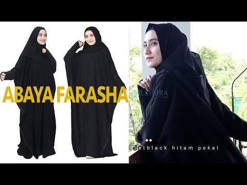 Abaya Syari Farasha Zipper Jetblack Alsyahra Exclusive