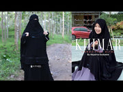 Set Khimar Syari Handzipper Altaj Size XL Niqab Poni Jetblack Alsyahra Exclusive