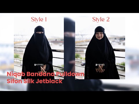 Niqab Poni Pulldown Sifon Silk Jetblack Alsyahra Exclusive