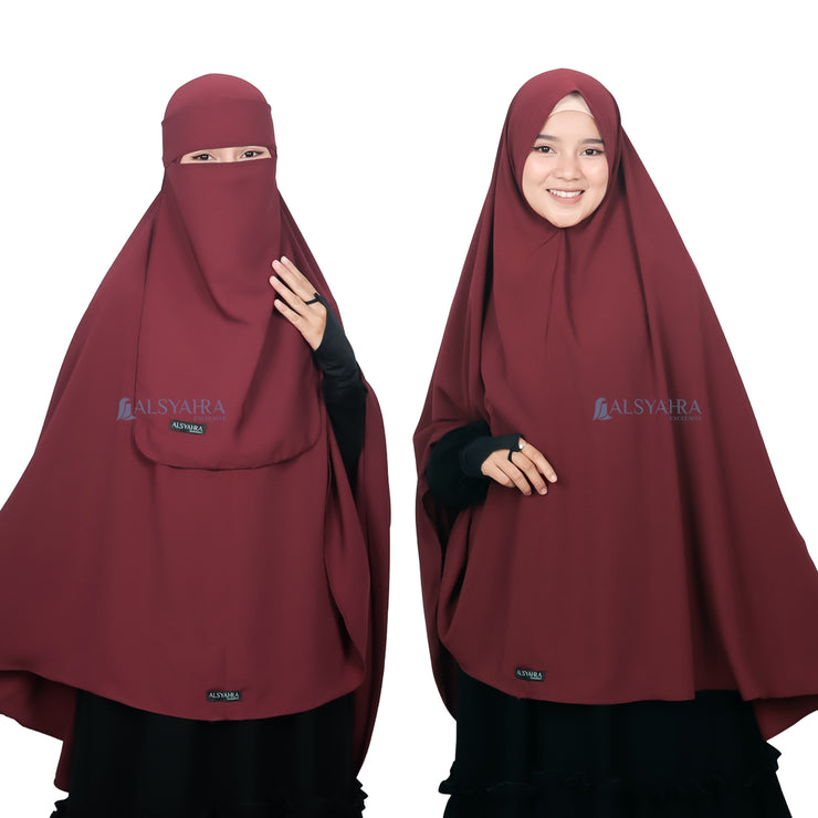 Set Khimar Non Pad Syari Size L Niqab Bandana Luxury Wolfis Alsyahra Exclusive