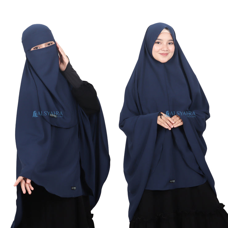 Set Khimar Non Pad Syari Size L Niqab Bandana Luxury Wolfis Alsyahra Exclusive